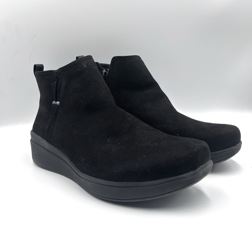 Ryka Lovely Black Ankle Boots Womens 8.5W Side Zip Wedge Booties